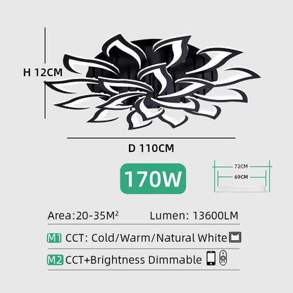 Plafonnier LED IRALAN Dimmable - Éclairage Art Déco avec Contrôle via APP | Lumière Chaude &amp; Froid