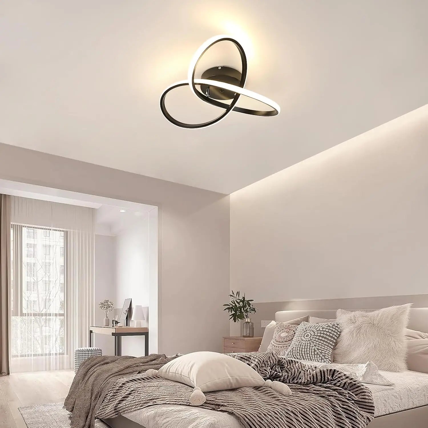 Plafonnier LED Dimmable - Lampe de Plafond 36W 4050LM | Noir | 3000K / 4500K / 6500K