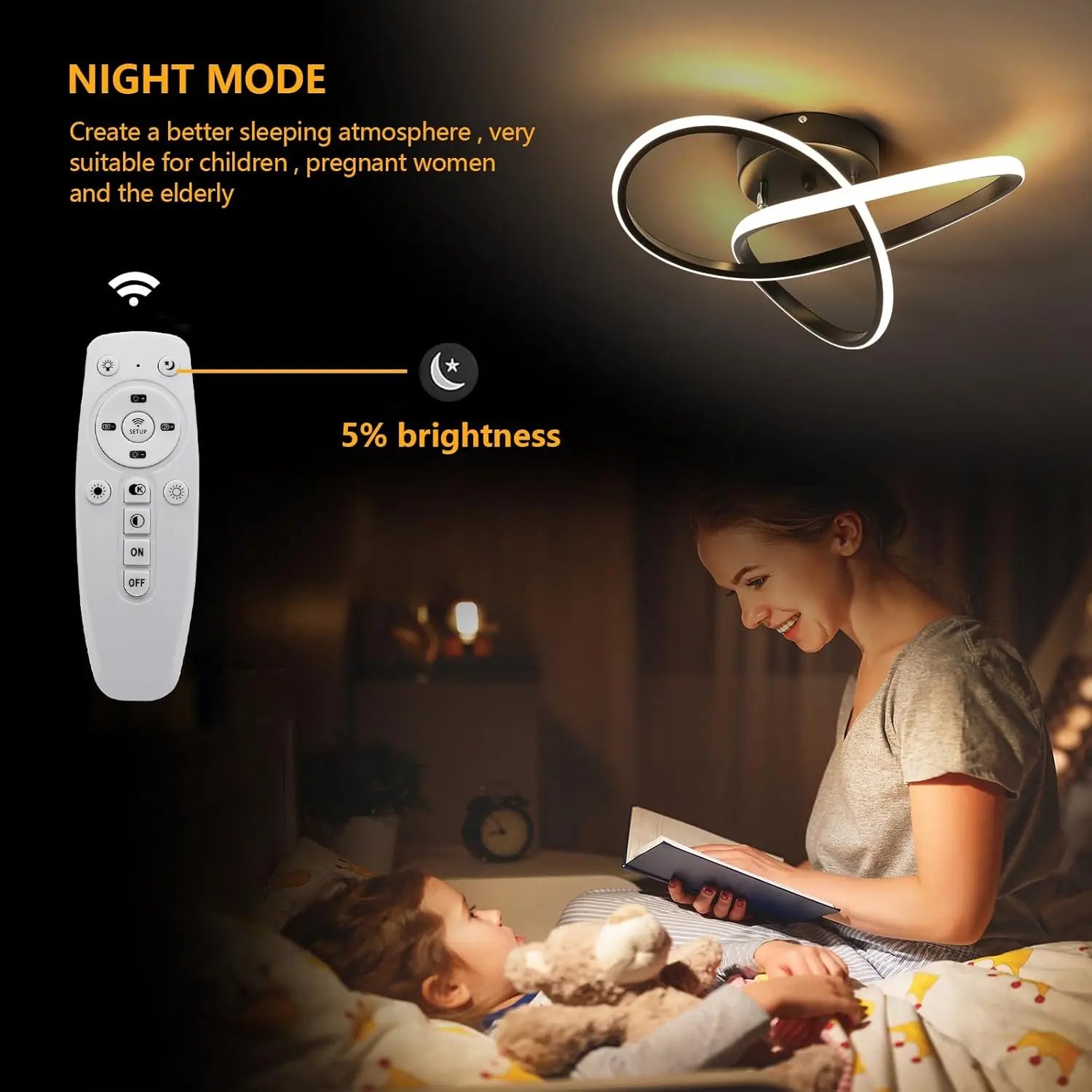 Plafonnier LED Dimmable - Lampe de Plafond 36W 4050LM | Noir | 3000K / 4500K / 6500K